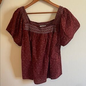 Madewell Burgundy Short Sleeve Top